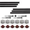 EVOTRADE Kit Ferramenta JUNIOR-3 per Armadi Scorrevoli con 3 Ante con Peso Max. 50KG - Kit con 6 Binari Neri da 2 Metri, Carrelli e Fine Corsa, Montaggio Facile