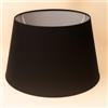 Generico 40 cm Paralume Cono, Tessuto di Cotone con PVC Bianco, Prodotto Artigianale, per Lampada da Tavolo, Piantana (Nero)