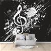 Generic Note Musicali Poster Giganti da Parete Nero Fotomurale Carta da Parati Murale alla Moda Decorazione da Muro fotografica Murale per Camera Letto Sala 350x256 cm