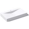 doporro Lavabo da Appoggio o Sospeso Rettangolare 80 cm in Marmoresina Bianco Lucido, Lavandino Bagno con Foro per Rubinetto, Montaggio a Parete - Colossum810