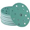 Wabrasive Dischi abrasivi bagnati e asciutti, 150 mm, con velcro, 15 fori, K60, set da 50 pezzi, carta vetrata bagnata per riparazioni di auto e carrozzeria | adatto per levigatrice orbitale da 150