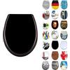 LARS360 Copriwater per Sedile WC, Sedile del Water, Forma Ovale Antibatterico Coperchio Toilet con Chiusura Ammortizzata (Nero)
