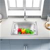 HUOLE Lavello da Cucina, Lavello da Cucina in Acciaio Inossidabile, Lavandino Tondo Quadrato, Lavabo Cucina Incasso (50 * 40 * 20 cm (argento))