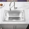 HUOLE Lavello da Cucina, Lavello da Cucina in Acciaio Inossidabile, Lavandino Tondo Quadrato, Lavabo Cucina Incasso (50 * 40 * 20 cm (argento))