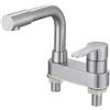 RANRAO Rubinetto miscelatore per lavello da cucina, in acciaio 304, a 2 fori, rubinetto per lavabo freddo e caldo, valvola in ceramica a 2 fori, per cucina domestica
