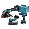 Makita DLX2334J - Kit combinato batteria 18 V (DHP485Z + DGA504Z)