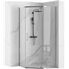 Rea - Box Doccia Axin Cromo 90X90X195 cm Vetro Di Sicurezza Temperato Trasparente 6mm (Cromo) Senza Piatto Doccia