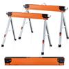 SOARS Set di 2 Cavalletti da Lavoro Pieghevoli, Carico Totale 1000 kg, Cavalletto con Supporti Pieghevoli e Maniglie, Supporto per Sega, Taglio Legna, Ponteggi (106 x 76 x 59 cm, Arancione)