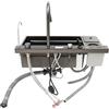 HOMEONENIC Lavandinos per Cucina a Cascata in Acciaio Inox 82x48x23cm Tasti Piano Lavello con Sgocciolatore in Vetro e Pattumiera Multifunzione Lavello Domestico Con Rubinetto Tagliere Cestello di Scarico
