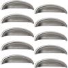 SOTECH 10 pezzi Maniglia a conchiglia NICK acciaio inox look opaco Distanza di perforazione dei fori 96 mm Maniglia per armadio Maniglia per cucina Maniglia per mobili