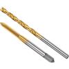 QUARKZMAN Set di Punte Maschiatura, Maschio per Filettatura a Flauto Dritto UNC 3/16-24 Punte per Trapano 5/32 (4mm), Acciaio Alta Velocità M2 Rivestito Titanio per Riparazione Filettature