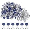 QUARKZMAN 100pz Kit Occhielli in Metallo 1/6 (4mm) ID Occhiello per Teloni Piccolo Rondelle Autoportante con Foro Rondelle per Scarpe Cuoio Perline Nuclei Tela Etichette, Blu Scuro