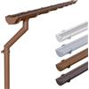 INEFA Set grondaia PVC NW125 / 125 mm semicircolare marrone 4 m - kit grondaia e pluviale DN100 per casetta da giardino e carport