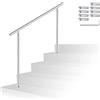 Vigevee Corrimano per scale in acciaio inox per scale, parapetto balcone 80 cm con senza barre trasversali Ø 42 mm, per scale, interni ed esterni, ingresso di casa