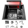 PEBFHSQW Impianti Lavello Nascosto Per Cucina Da Bar RV Lavello Piccolo In Acciaio Inox Con Coperchio Rubinetto Di Sollevamento Sifone Esterno Verdure E Lavaggio Mani Con Balcone Studio cucina