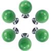 Wealrit 6 pomelli rotondi verdi a sfera in ceramica per armadietti, maniglie per cassetti, comò, armadio da cucina, armadio