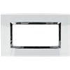 A2ZWORLD SANDASDON Placca Elegance 4M Compatibile Con Bticino Matix (Bianco Vetro)