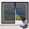 PSHCEE Zanzariera Finestra con Telaio 127 x 87 cm Tende Zanzariere con Calamita Senza Foratura con Adesivo Forte per Tutti Terrazza Porte e Finestre, Nero
