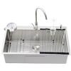 AIVANOTO Lavello Da Cucina In Acciaio Inox Con Scarico, In Acciaio Inox, Con Contenitore Per Rifiuti Rimovibile, A Una Vasca, Per Montaggio Soprapiano(B,80x50x22cm)