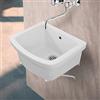 Inbagno Pilozzo lavatoio ceramica 46x40, a parete bianco lucido, ideale per ambienti interni ed esterni (46 x 40 x 25 cm)
