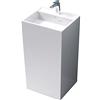 Mai & Mai Lavandino a Colonna 50X42X90cm, Lavandino su Piedistallo per Bagni Colossum34 da Minerale Fuso, un Foro per la Rubinetteria,Bianco