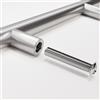 woplus - Maniglie per mobili, per armadio, cassetto, maniglia per porta, maniglia a stanga, distanza tra i fori: 225 mm, incl. viti, Ø maniglia: 12 mm, in acciaio inox (5 pezzi)