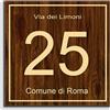 Stileitaliano targa numero civico in alluminio per esterno personalizzato con trattamento anti UV (Noce)