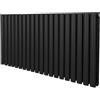 Monster Shop Radiatore a colonna ovale 600 mm x 1200mm Designer Doppio pannello Termosifone Nero Acciaio Inclusi Spazzola per la pulizia Kit di fissaggio e staffe