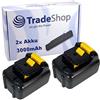 Trade-Shop - 2 batterie agli ioni di litio, 10,8 V/3000 mAh, compatibili con Dewalt DCB123 DCB125 DCB127 DCB100 DCB101 DCB119 DCD700 DCD710