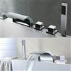WSIKGHU Rubinetto per vasca da bagno, a cascata, per vasca da bagno, a 5 fori, per vasca da bagno, adatto per tubo da 1/2, in ottone
