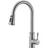 XJTNLB Rubinetto con Doccetta Estraibile Miscelatore Cucina Spazzolato con 2 Modalità di Spruzzo Girevole a 360° Rubinetto Collo di Cigno