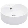 vidaXL Lavandino con Troppopieno Rotondo Moderno Elegante Lavello Lavabo Arredo Bagno Sanitari 36x13 cm in Ceramica Bianco