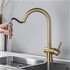 ZPSPZ Rubinetto Cucina con Doccetta Estraibile, Miscelatore Cucina Estraibile Inox Girevole Telescopico Acqua Fredda e Calda Modalità Doccia Rubinetti da Cucina-Oro Spazzolato