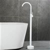 BiaoTeng Rubinetto per Vasca da Bagno a Pavimento Caldo e Freddo Ottone Miscelatore per Vasca da Bagno Freestanding Bianco