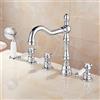 XJTNLB Rubinetto per Vasca 5 Fori Rubinetto Cascata Cromato Rubinetti per Vasca da Bagno Acqua Fredda E Calda