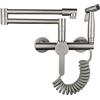XJTNLB Miscelatore da Cucina Rubinetto a Muro, Rubinetteria Cucina Due Fori Girevole Caldo e Freddo Telescopico Multifunzione, Rubinetti per Lavelli da Cucina Pieghevole-Disegno