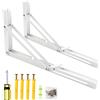 Oudtinx 2 staffe pieghevoli per mensole, resistenti a triangolo, per tavolo da banco, staffe per mensole da parete, per risparmiare luogo, dimensioni multiple 35,6 cm, colore: bianco
