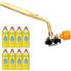 Z.M.C Bruciatore a gas universale da 1,65 kW + 8 cartucce a gas da 227 g, bruciatore a saldatura fino a 1371 °C, bruciatore Bunsen con fiamma regolabile, bruciatore a fiamma regolabile, torcia