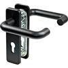 PORTE ITALIANE COPPIA Maniglia per porte Antincendio con Placca corta NERA M1 FS K138/202K
