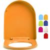 MZTYH Tavoletta WC Universale Colorata, Copriwater a Chiusura Rallentata, Sedile WC Materiale Plastico Spesso con Cerniera Regolabile a 360°, Facile da Montare (Color : Orange)
