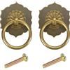 QUARKZMAN 2 Pezzi Maniglie E Pomelli Per Cassetti In Ottone Bronzo | Da 2 Pollici, Pomelli Per Cassetti Vintage A Forma Di Anello, Per Armadio Cassettiera Guardaroba, Con Viti A Forma Di Fiore