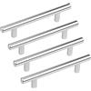 JIAOLUN123 4 pezzi Maniglie per cassetti e sportelli d'argento Pomello cucina armadio porta manopole Tipo T,Maniglia in Lega di alluminio Maniglie per ringhiere,include viti (Hole distance 96mm)