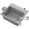 GRANITAN Lavandino Cucina 45 x 42 cm - Lavandino Cucina - Lavello 1 Vasca con Sifone - Lavabo Cucina - Lavello in Granito a Due Fori - Grigio