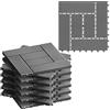 WOLTU Pavimenti da Esterno Balcone/Giardino/Terrazza Piastrelle ad Incastro in WPC, Legno Composito Grigio Chiaro 11 Pannelli / 1 ㎡
