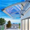 Zlovne Pensilina Tettoia per Porta Balcone Esterno,Tenda da Veranda Pensilina in Policarbonato e Alluminio,Tettoia modulabile Protezione da Pioggia UV Esterna,Larghezza da 65 a 150 cm (100x240cm/39x94)