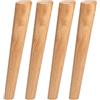 zcru004 4 Pezzi Gambe Mobili in Legno,Gambe in Legno per Armadietti e Tavolini per TV Cabinet Divano Letto Tavolo da Pranzo Confezione,con Piastra di Ferro Pad Antiscivolo e Viti (30cm)