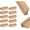 Tsnamay 10 maniglie per mobili in legno massiccio da 9 cm, verniciate senza intoppi, maniglie in legno per armadietti, cassetti, cassetti e fori. 6,4 cm