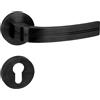 domino DEKAN-R Black - Maniglia per porta porta porta in PZ - Kit di rosette - Morsetti per porta