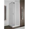 Generico Box Doccia PVC 70x70 cm Classico con 2 Porte di Vetro Chiaro Bianco