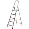 FACAL Scala domestica 5 gradini in alluminio portata 150kg Eurodomus E5/N, altezza 166 cm